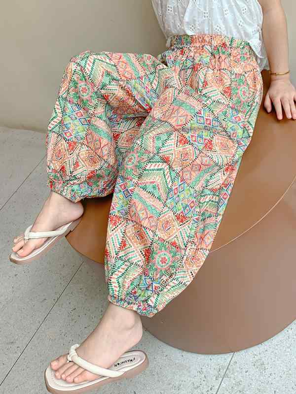 パンツ キッズ 女の子 防蚊 バルーンシルエット ランタン 春夏 エスニック カジュアル ゆったり リラッ..