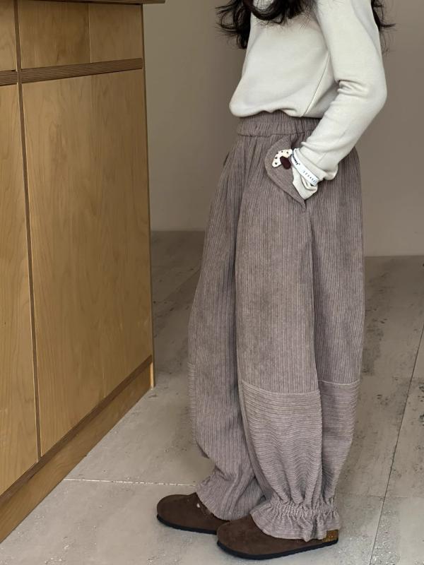 パンツ 女の子 キッズ バルーンパンツ ウエストゴム 高級感 コットン 柔らかな肌触り 長ズボン 無地 か..