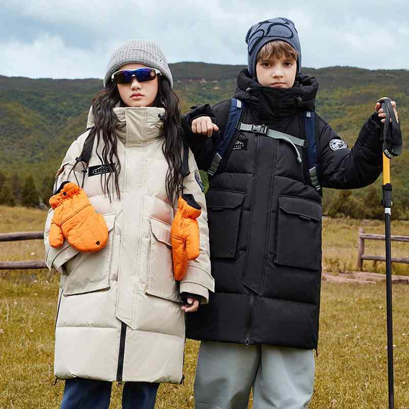 ダウンジャケット キッズ ジュニア 男の子 女の子 男女兼用 ホワイトダックダウン 厚手 保温 防寒 冬物..