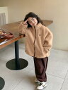 アウター 女の子 キッズ 秋冬 ボアジャケット フェイクムートン もこもこ 子供服 おしゃれ かわいい 韓国ファッション ショート丈 長袖 ジップアップ 防寒 ...