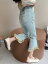 デニムパンツ キッズ 女の子 春秋 フリル フレアパンツ 9分丈 ジーンズ ブーツカット クロップド丈 お..