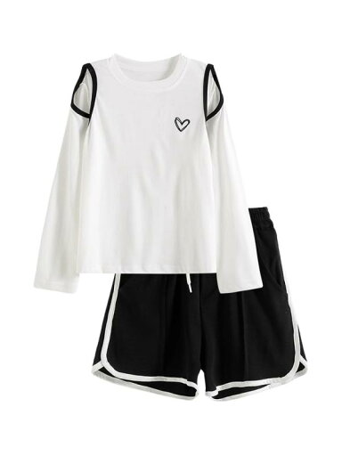 UVカットウェア キッズ 女の子 女児 半袖 Tシャツ ショートパンツ 綿 薄手 スポーツ カジュアル おしゃれ かわいい 春夏 普段着 ツーピース