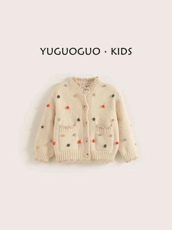 カーディガン キッズ 女の子 ジュニア ニット アクリル 羽織り アウター トップス ゆったり ルーズ 韓..