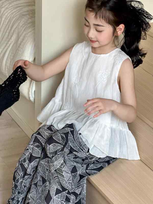 シャツ 女の子 キッズ 春夏 薄手 柔らかい 韓国子供服 かわいい 親子コーデ 親子ペアルック ノースリー..