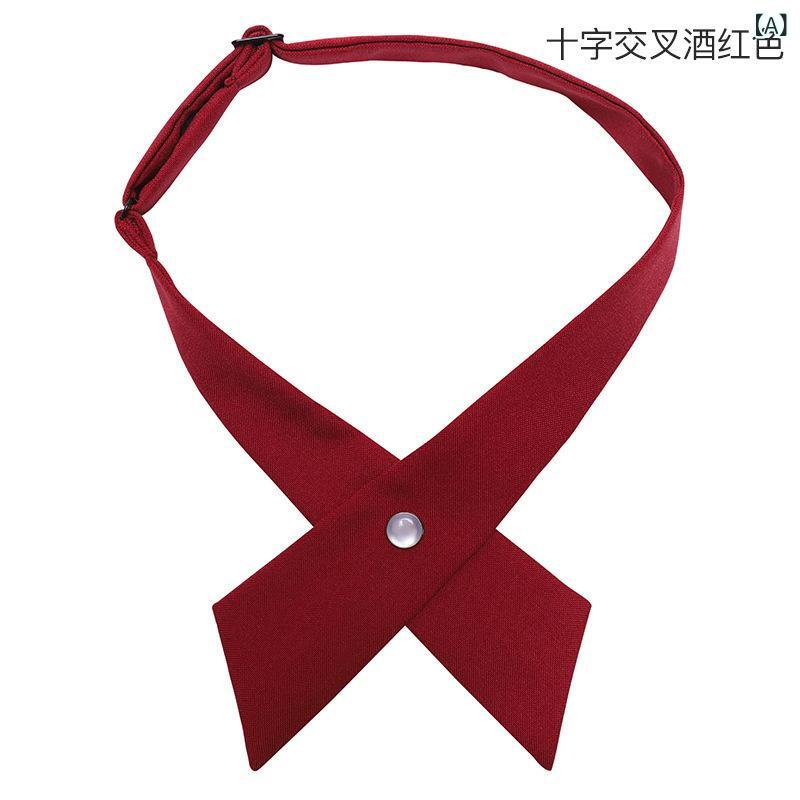 蝶ネクタイ 男女兼用 レディース 学生 制服 ワインレッド ボルドー 十字 クロス 無地 韓国風 JKスタイル シャツ用 リボンタイ 入学式 卒業式 フォーマル ブレザー かわいい おしゃれ(x2)