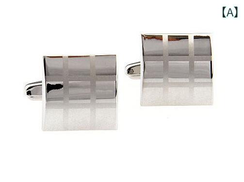 カフスボタン メンズ レディース ユニセックス ビジネス フォーマル 結婚式 パーティー シルバー スク..