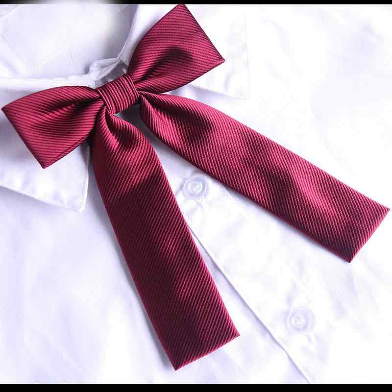 リボン レディース 女性用 JK スクール 制服 セーラー服 学生服 蝶ネクタイ ボウタイ 無地 レッド 赤 ブルー 青 ブラック 黒 ワインレッド ボルドー(x2)