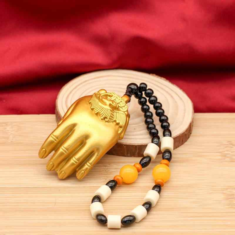 開運置物 ソリッド 仏手 招財 貔貅 伝説の神獣 ペンダント チャーム 珠紐 招き手デザイン デスクトップ..