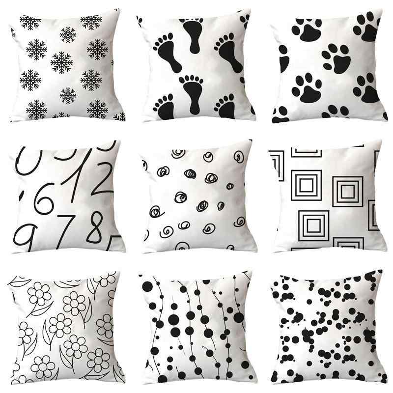 クッションカバー モダン シンプル ブルー 幾何学柄 起毛 ソファ用 部屋用 リビング インテリア ファブ..