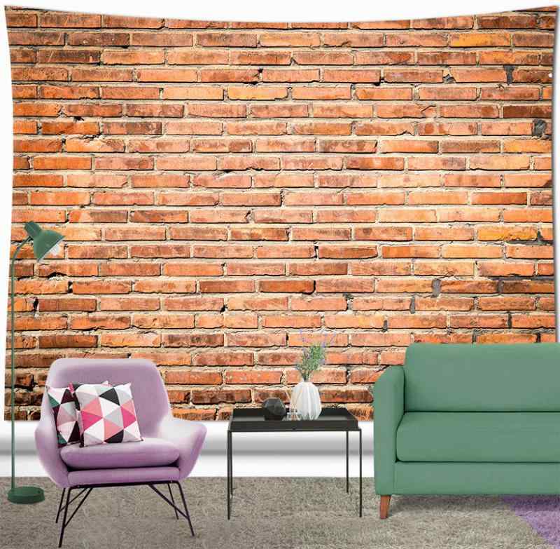 タペストリー レンガ調 煉瓦柄 デジタルプリント ウォールデコレーション 壁飾り 背景布 ポリエステル ..