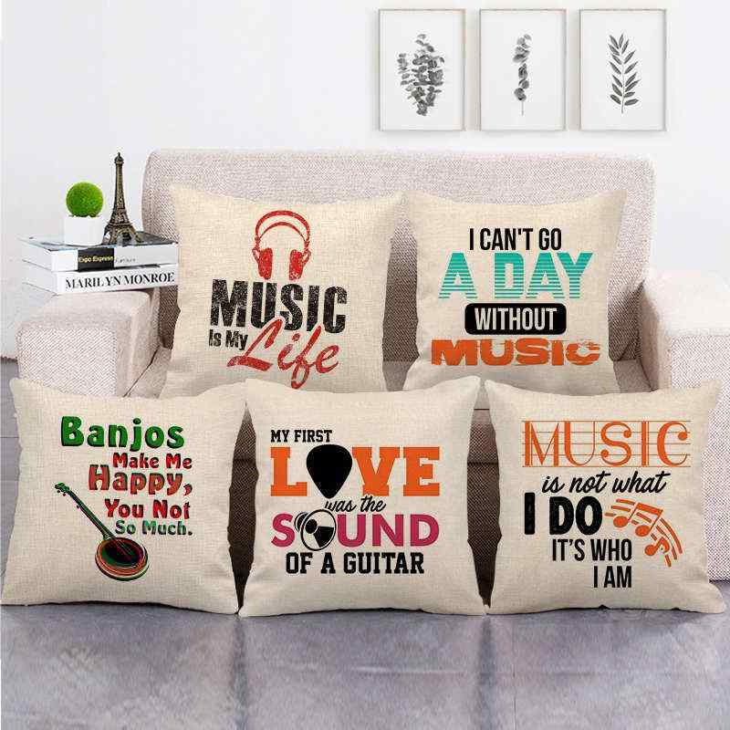 抱き枕カバー クッションカバー 音楽 アルファベット モチーフ 英字柄 かわいい キャラクター デザイン..