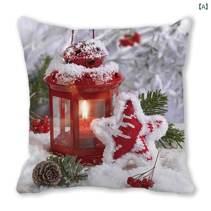 クッションカバー 抱き枕カバー クリスマス ピーチスキン ソファ リビング 寝室 子供部屋 インテリア 装飾 かわいい キャラクター アニメ柄 PP綿 スクエア型 45×45cm [2]