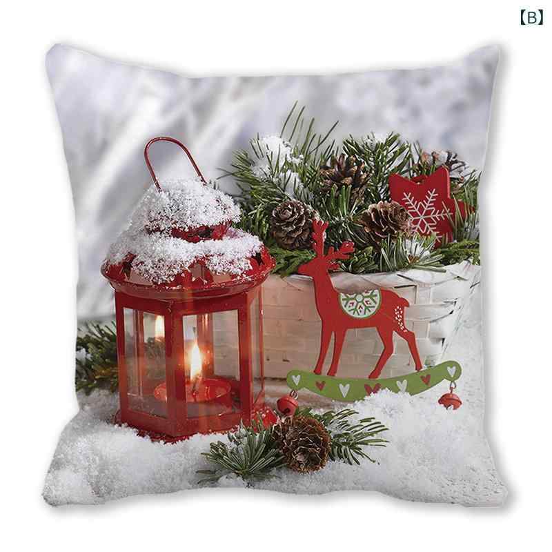 クッションカバー 抱き枕カバー クリスマス ピーチスキン ソファ リビング 寝室 子供部屋 インテリア 装飾 かわいい キャラクター アニメ柄 PP綿 スクエア型 45×45cm [3]