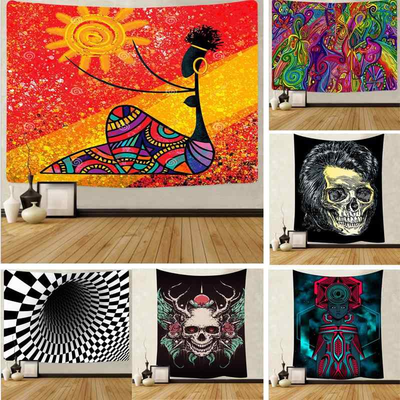 タペストリー 北欧風 幾何学模様 抽象画 マンダラ アート カラフル 鮮やか 壁掛け 背景布 ウォールデコ..