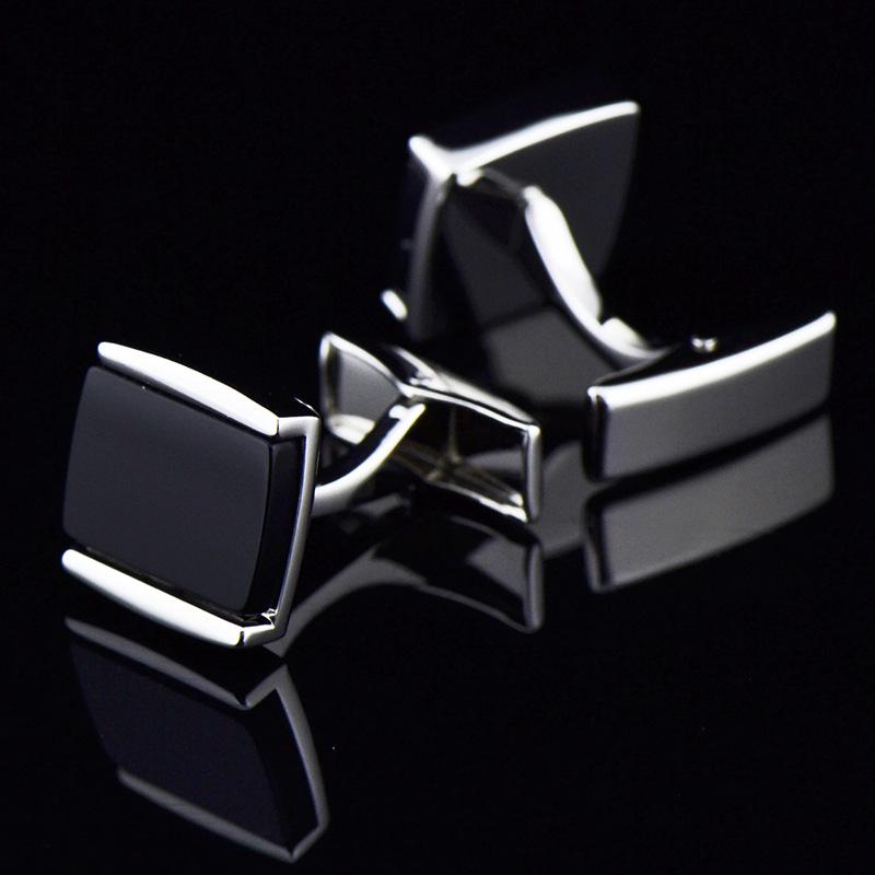 カフスボタン メンズ 黒瑪瑙 ブラック 天然石 スクエア 四角 ビジネス フォーマル 正装 礼装 ドレスシ..