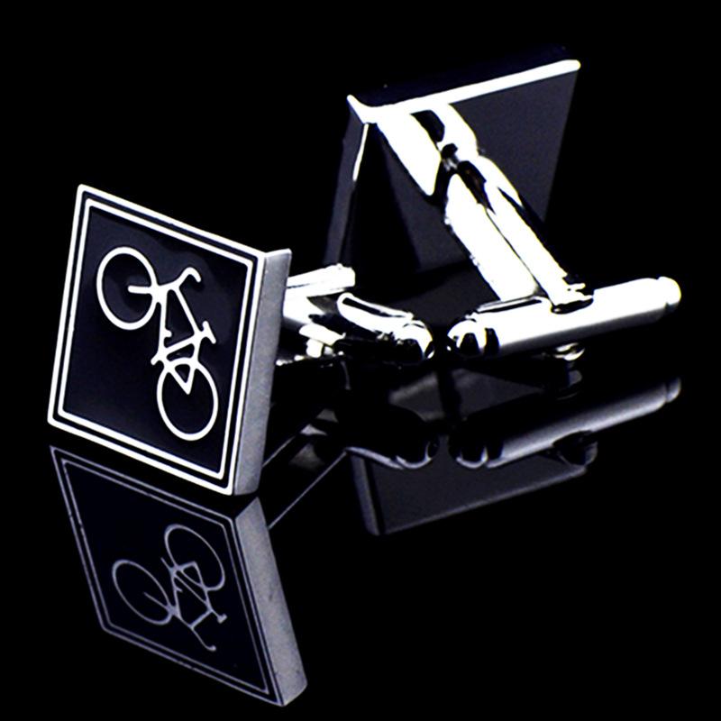 カフスボタン メンズ 紳士 正方形 スクエア 自転車 サイクリング 銅製 琺瑯 エナメル フレンチ袖シャツ ワイシャツ フォーマル タキシ..