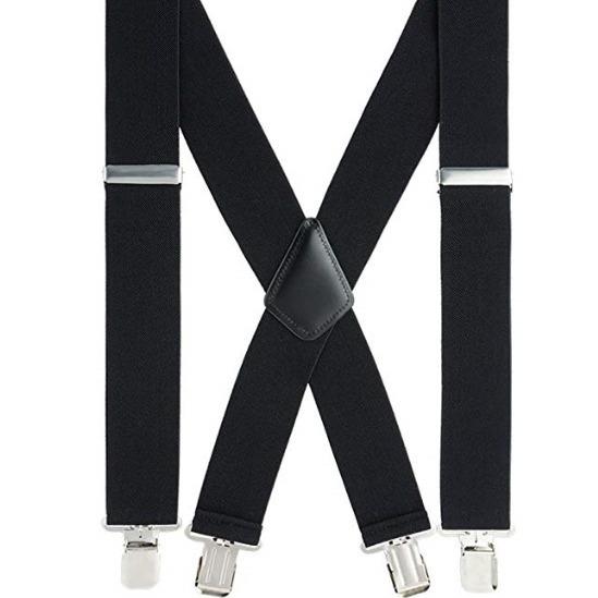 サスペンダー メンズ 大人用 幅広 5.0cm Y型 高伸縮性 長さ調節可能 ポリエステル素材 4点留め ワーク..