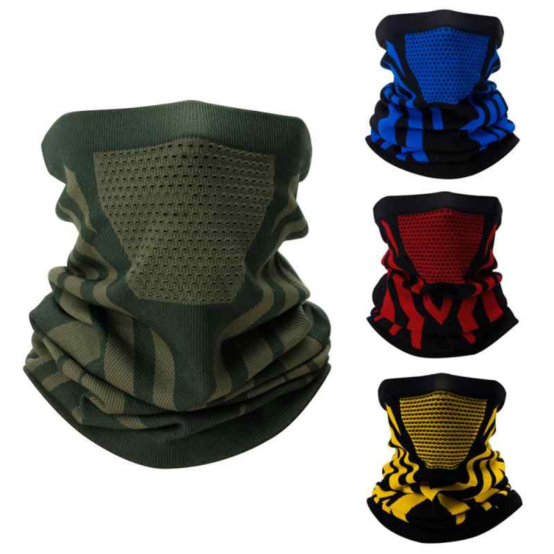 ネックウォーマー 男女兼用 ユニセックス アウトドア スキー スノーボード サイクリング バイク 登山 釣り スポーツ 防寒 防風 保温 通気性 伸縮性 シームレス ニット フェイスマスク 目出し帽 ヘッドウォーマー ナイロン スリーシーズン