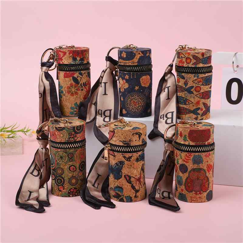 ポーチ ユニセックス 欧米 レトロ グラフィティ 動物柄 プリント 木目調 PUレザー 防水 携帯用 小銭 鍵 イヤホン 口紅 マルチポーチ