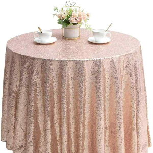 テーブルクロス スパンコール 円形 ラウンド ウェディング 結婚式 披露宴 パーティー 宴会 ホテル レストラン 食卓用 ポリエステル 耐熱 防塵 汚れ防止 華やか エレガント イベント 来客用 ディスプレイ