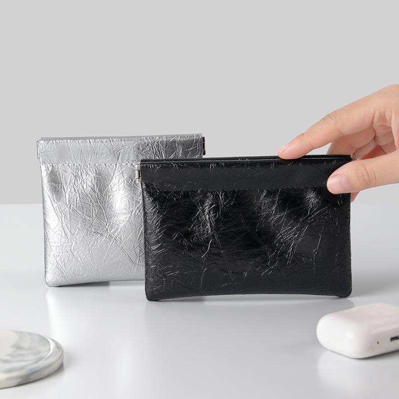 ポーチ レディース スプリング開閉 ワンタッチ開閉 口紅 リップ ミラー 鏡 メイク用品入れ 化粧直し デ..