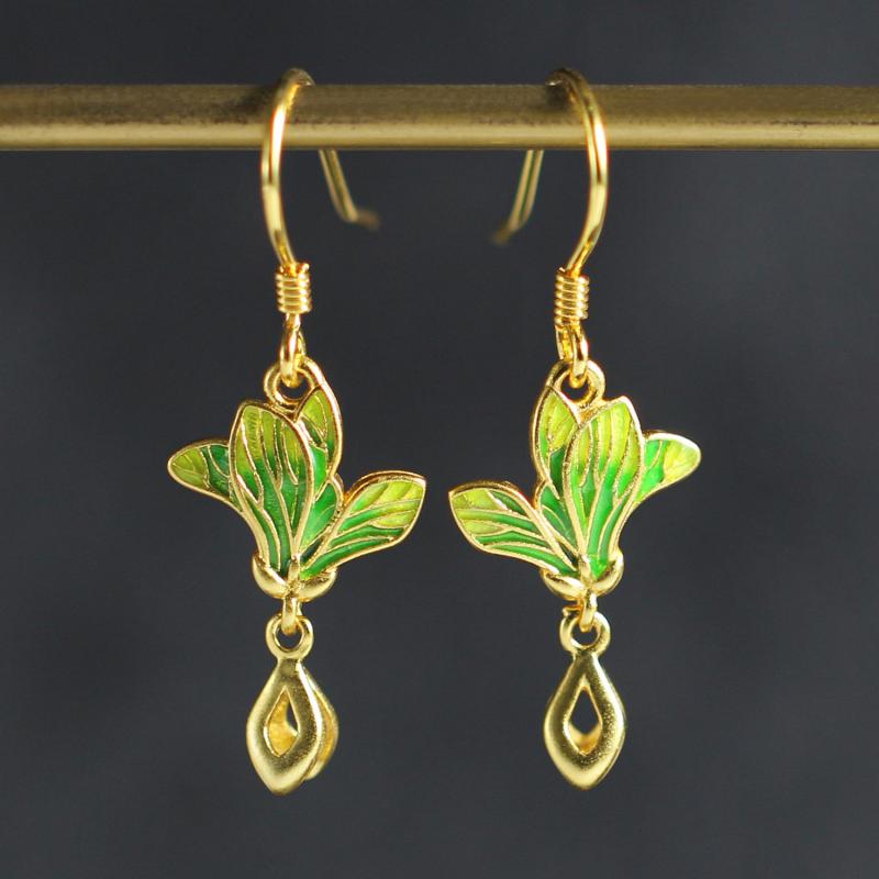 耳飾り レディース 925シルバー 純銀製 金メッキ DIY ハンドメイド パーツ 空枠 中国風 古典 漢服風 エ..