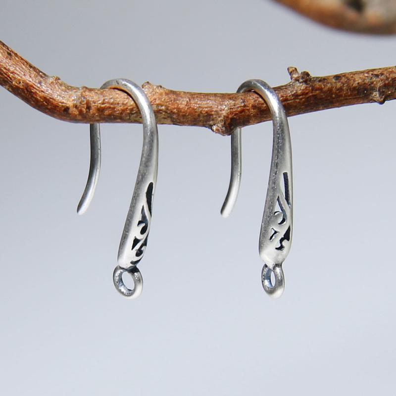 アクセサリーパーツ ピアス イヤリング パーツ レディース 925シルバー ハンドメイド 軽量 レトロ エスニック風 アンティーク加工 個性派 ドロップピアスフック