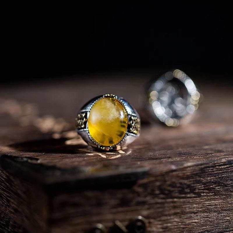 指輪 メンズ S925シルバー レトロ アンティーク DIY手作り リング台 空枠 パワーストーン ターコイズ 琥珀 裸石用 フリーサイズ サイズ調節可能 個性派