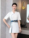 ユニフォーム レディース 春夏 エステサロン リラクゼーション スパ マッサージ 施術服 制服 高級感 半袖 スカートパンツ キュロット ポリエステル 上下セット