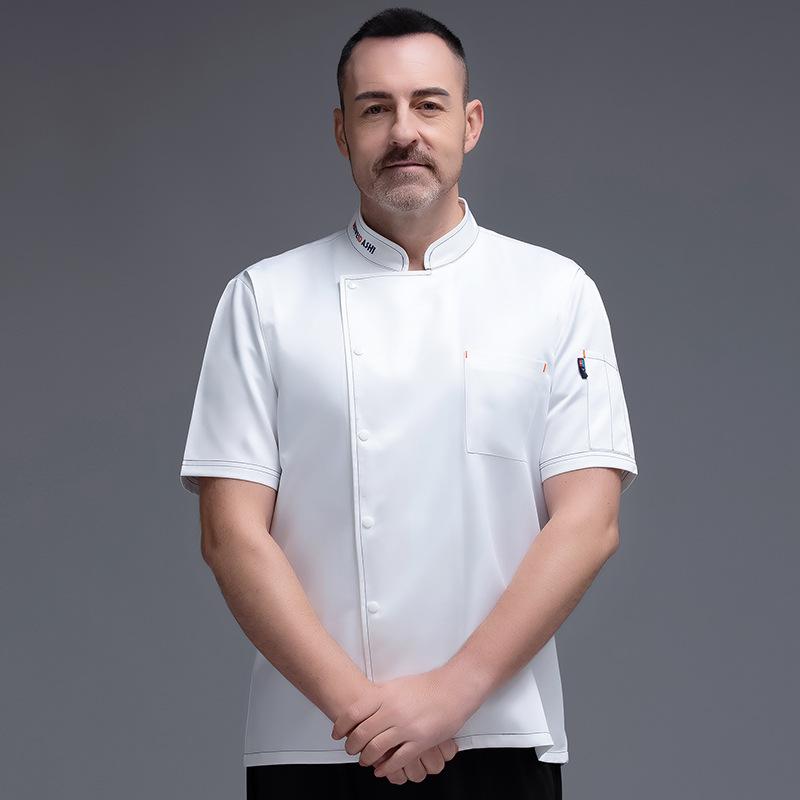 コックコート レディース 半袖 飲食業 厨房 レストラン ケーキ店 ベーカリー ユニフォーム 夏季 吸湿速乾 綿混紡 調理服 シェフ服 男女兼用 トップス 作業...