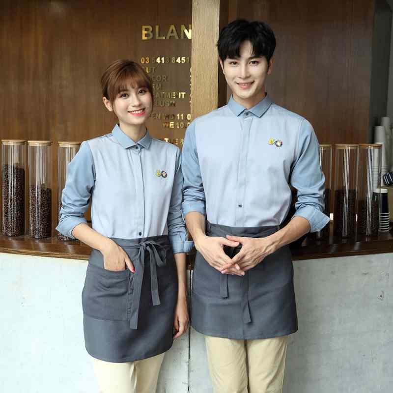 シャツ レディース ブラウス トップス 飲食店 カフェ レストラン スタッフ ユニフォーム 制服 仕事着 ..