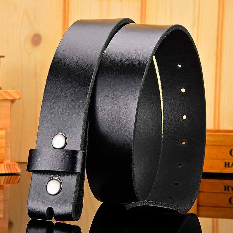 ベルト メンズ 牛革 本革 レザー ブラック 黒色 バックルレス 交換用 3.8cm幅 シンプル 定番 ビジネス カジュアル 普段使い 幅広い用途