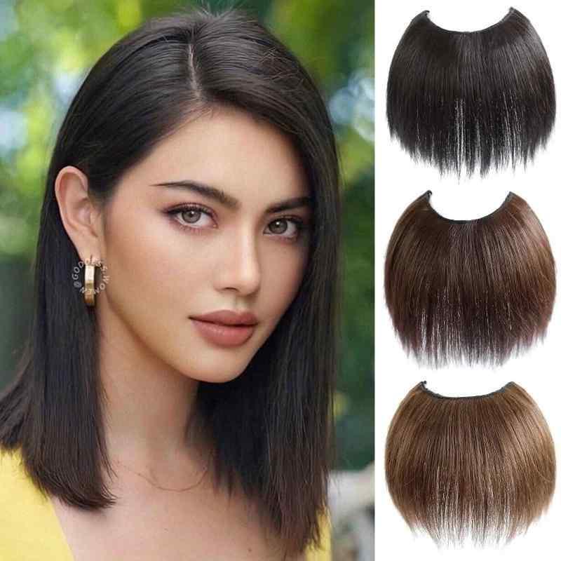 ヘアピース レディース 頭頂部 U字型 ショートストレート 耐熱ファイバー 人工毛 ワンタッチ 自然な仕..