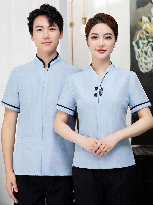 ポロシャツ 男女兼用 半袖 清掃着 作業服 制服 ホテル 病院 施設 商業施設 オフィス サービス業 ユニフ..