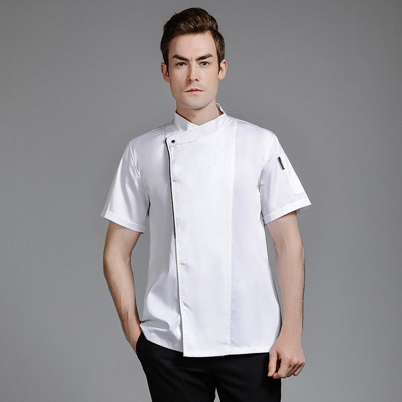 コックコート メンズ 男性用 龍柄 刺繍 春夏 半袖 吸湿速乾 通気性 快適 ホテル 飲食店 レストラン 料理長 総料理長 厨房 ユニフォーム 作業服 調理着 ...