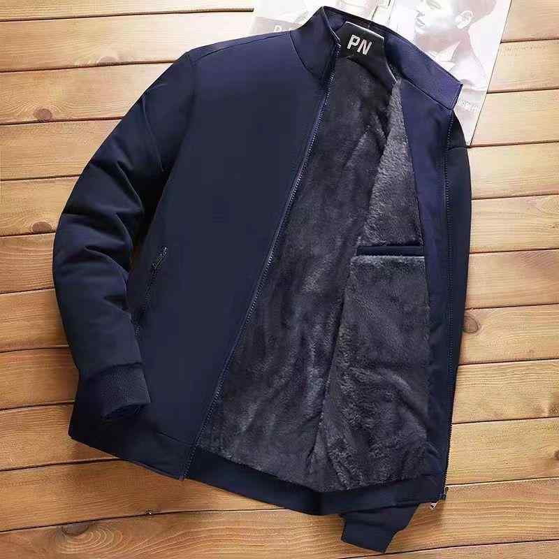 ジャケット メンズ 男性向け 紳士 中高年 父親 春秋 薄手 ジップアップ スタンドカラー 通気性 吸湿速乾 カジュアル 無地 長袖 ポリエステル 混紡 ブラック ネイビー