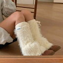 レッグウォーマー レディース 韓国風 ルーズソックス Y2Kスタイル もこもこ ふわふわ 秋冬 防寒 あったか 保温 細見え効果 アクリル