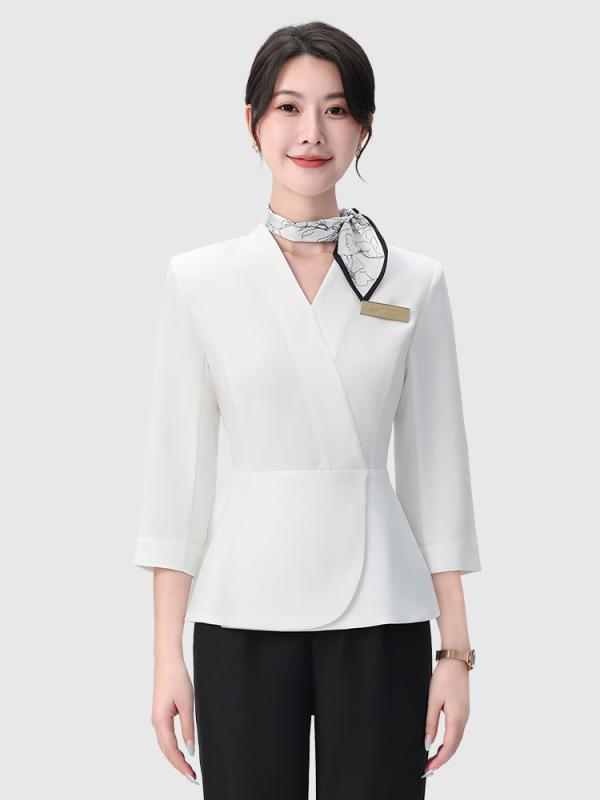 ・カテゴリ: ホテルウェア・性別: レディース・機能: 吸湿速乾・パンツ丈: ロング・主な素材: ポリエステル30%以下・カラー展開: ブラック、ホワイト・サイズ展開: S、M、L、XL、XXL、XXXL・袖丈: 半袖、七分袖・ネックライン...