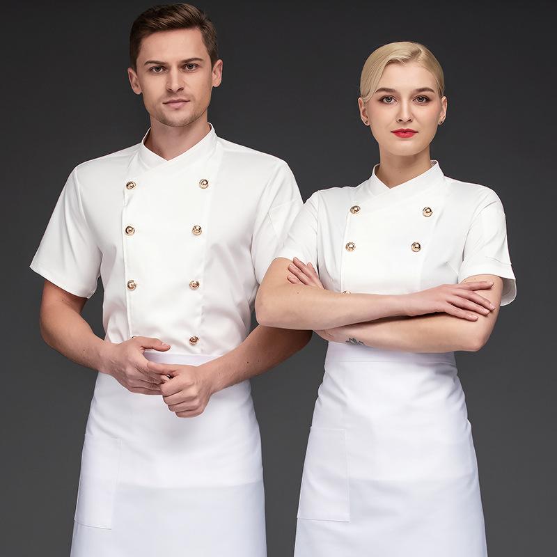 コックコート メンズ 夏用 半袖 薄手 ホテル レストラン 飲食店 厨房 シェフ 料理人 調理師 調理服 ユニフォーム 作業着 業務用 制服 快適 吸汗速乾 綿...