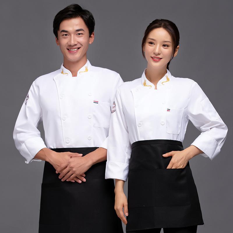 コックコート メンズ ホテル 厨房 飲食業 調理服 ユニフォーム 長袖 半袖 ブラック 大きいサイズ ビッグサイズ ゆったり 快適 ポリエステル混紡 秋冬春