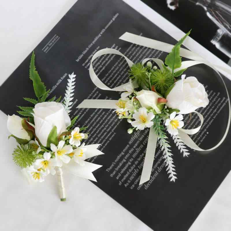 ウェディング コサージュ ブートニア リストブーケ リストレット 新郎新婦 介添人 友人 ナチュラルウェ..