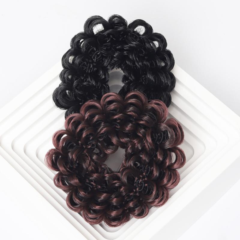 ヘアゴム キッズ 女の子 子供 女児 巻き髪 カール ウィッグ つけ毛 お団子 まとめ髪 アップヘア 伸縮性..