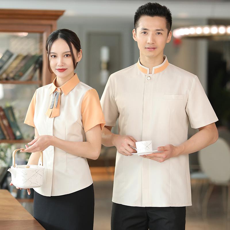 清掃服 レディース 半袖 春夏 ホテル 宿泊施設 サービス業 接客業 清掃スタッフ向け 業務用 吸湿速乾 快適 作業着 ワークウェア 上下セット