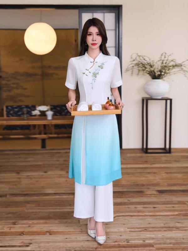 ・カラー: ライトブルー ・サイズ展開: S, M, L, XL, XXL, 3XL, 4XL ・主な素材: ポリエステル約80～90% ・スタイル: エレガント