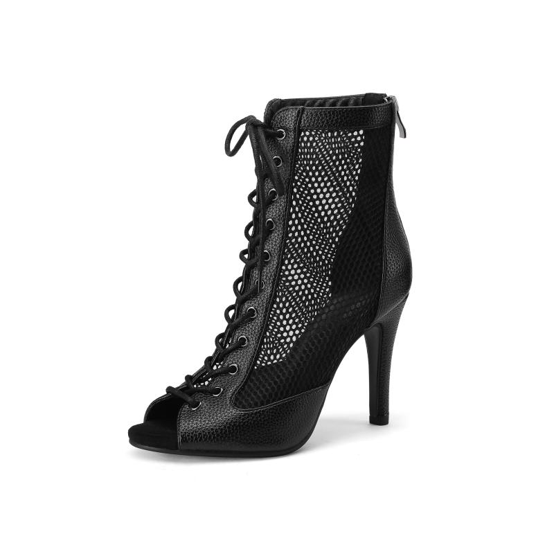 サンダル レディース 女性用 オープントゥ 細ヒール ハイヒール メッシュ シースルー ストラップ ジャ..