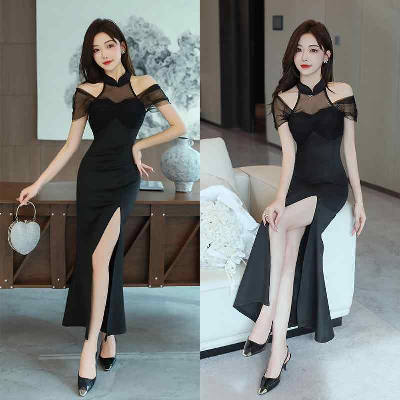 ドレス レディース ロング丈 キャバドレス ナイトドレス パーティードレス エステ セラピスト 制服 ユ..