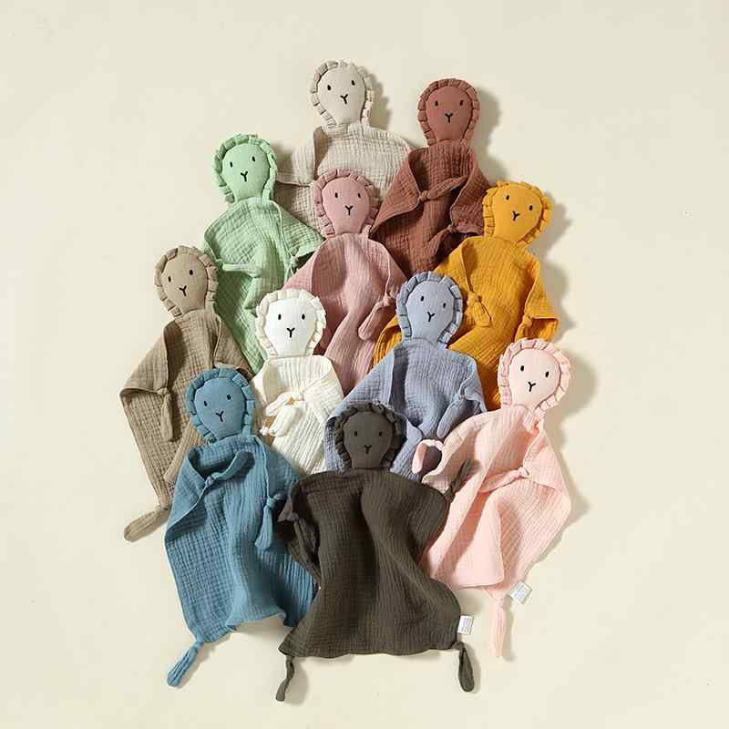 ぬいぐるみ ベビー 赤ちゃん用 安眠 寝かしつけ 抱っこ ブランケット 歯固め カミカミ おもちゃ 綿 ガーゼ アニマル 動物 柔らかい 肌に優しい 出産祝い 普段使い