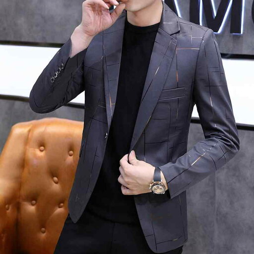 テーラードジャケット 男性 メンズ スリム 細身 ビジネス カジュアル 通勤 オフィス 仕事着 普段使い シワになりにくい イージーケア ポリエステル混紡 春秋 グレー ブラック ネイビー