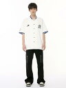 デニムパンツ メンズ ストリート カジュアル ジッパー 切り替え 微フレア ブーツカット ルーズフィット ワイドシルエット ミドルウエスト 綿混 ノンストレッチ ブラック メタルパーツ 長ズボン デイリーユース