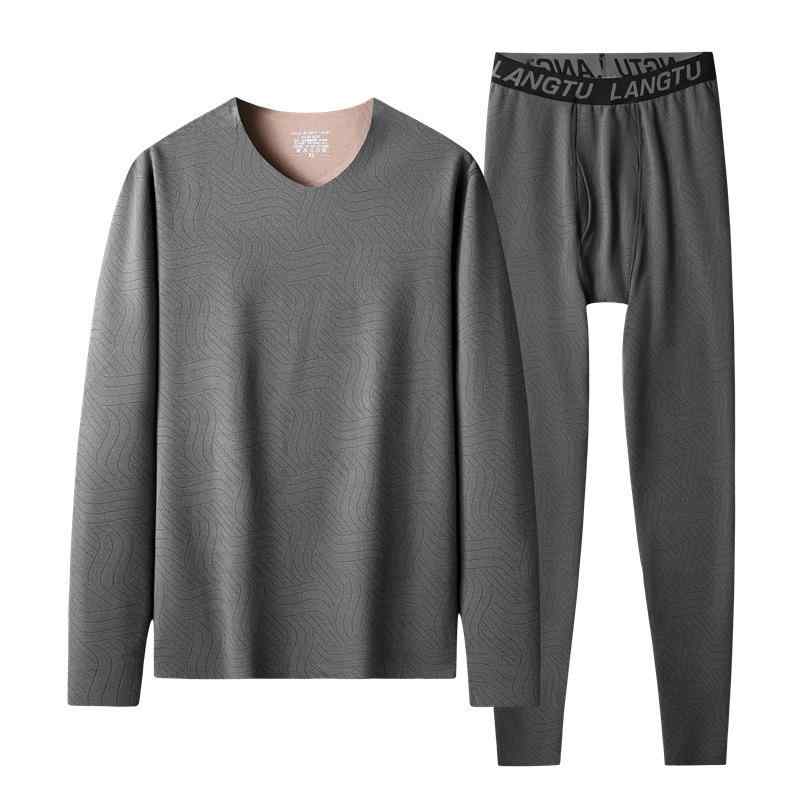 インナー メンズ 男性用 大きいサイズ ビッグサイズ ゆったり あったか肌着 防寒 保温 Vネック 長袖 長ズボン 上下セット ポリエステル 秋冬 ルームウェア 普段使い